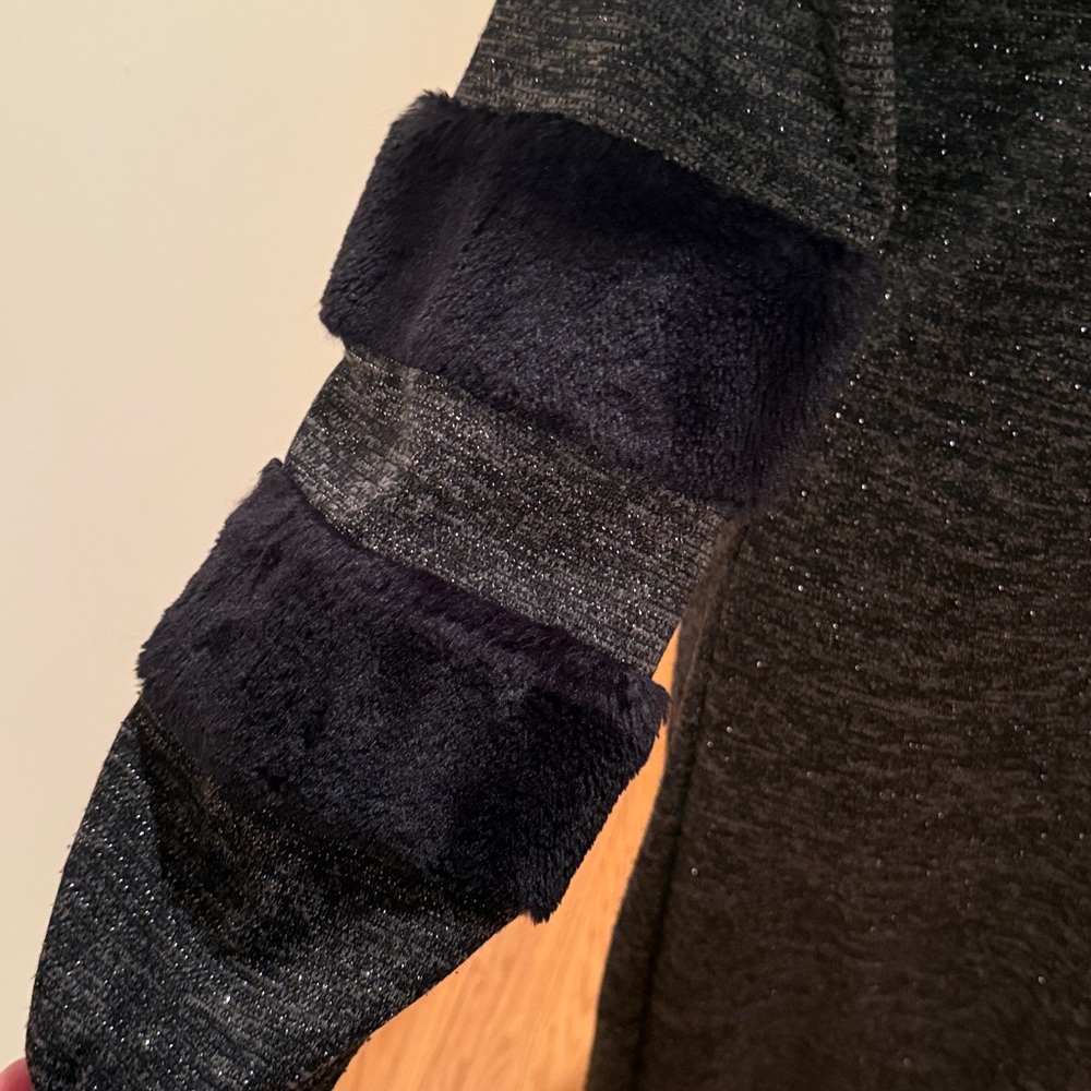 Fur designed Long Sleeve Black with Silver Lurex Material
